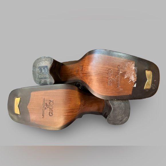 Rare 90s Vintage Costume National Soft Leather Square Toe Heeled Knee Boots 39 - Picture 7 of 8